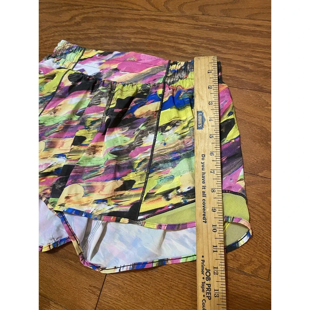 Lululemon Mylticolor Lined Running Shorts Size 6 Tall Athletic 4